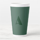 Aangepaste Monogram Initiaal Letter Plain Green Re Latte Mok (Voorkant)