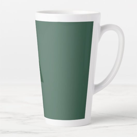 Aangepaste Monogram Initiaal Letter Plain Green Re Latte Mok (Rechts)