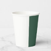 Aangepaste Monogram Initiaal Letter Plain Green Re Papieren Bekers (Rechts)