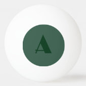 Aangepaste Monogram Initiaal Letter Plain Green Re Pingpongbal (Voorkant)