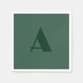 Aangepaste Monogram Initiaal Letter Plain Green Re Servet (Voorkant)