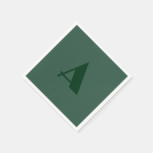 Aangepaste Monogram Initiaal Letter Plain Green Re Servet (Hoek)