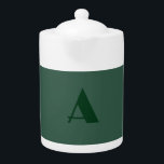 Aangepaste Monogram Initiaal Letter Plain Green Re Theepot<br><div class="desc">Naast een kwaliteitsmateriaal en een afdruk van kwaliteit biedt dit ontwerp u een eenvoudige,  moderne,  minimalistische benadering. Een onaanvaardbare sjabloon.</div>