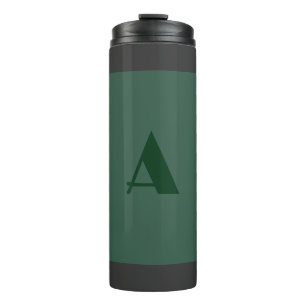 Aangepaste Monogram Initiaal Letter Plain Green Re Thermosbeker