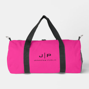 Aangepaste Monogram Initiaal Letter Sjabloon Roze Plunjezak