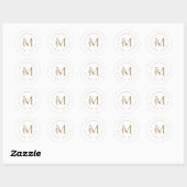 Aangepaste Monogram Initiaal M Bloemen Letter Ronde Sticker (Vel)