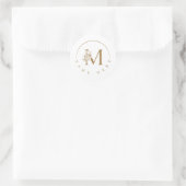 Aangepaste Monogram Initiaal M Bloemen Letter Ronde Sticker (Tas)