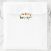 Aangepaste Monogram Initiaal M Bloemen Letter Ronde Sticker (Tas)