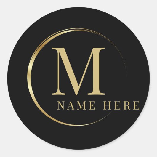 Aangepaste Monogram Initiaal M Bloemen Letter Ronde Sticker (Voorkant)