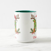 Aangepaste monogram initiaal M Kerstman vrolijke K Mok (Midden)