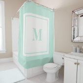Aangepaste Monogram Initiaal Mint Groen Douchegordijn (In situ)