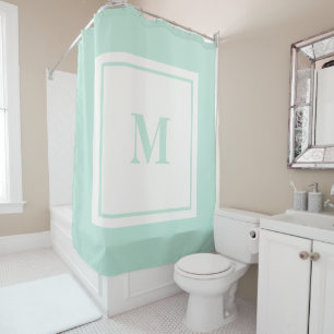 Aangepaste Monogram Initiaal Mint Groen Douchegordijn