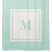 Aangepaste Monogram Initiaal Mint Groen Douchegordijn (Voorkant)