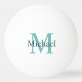 Aangepaste Monogram Initiaal Moderne Elegante Sjab Pingpongbal (Voorkant)