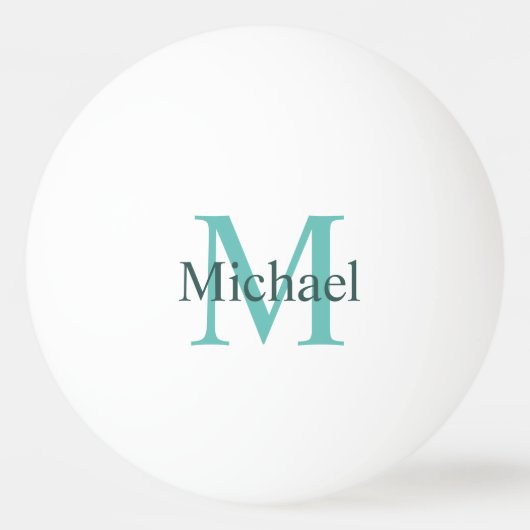 Aangepaste Monogram Initiaal Moderne Elegante Sjab Pingpongbal (Voorkant)