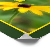 Aangepaste monogram initiaal naam Black Eyed Susan Poster (Hoek)