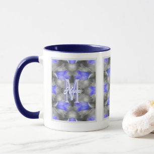Aangepaste monogram initiaal naam bloem kunst mok
