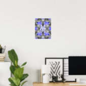 Aangepaste monogram initiaal naam bloem kunst poster (Thuiskantoor)