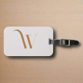 Aangepaste Monogram Initiaal naam bruine typografi Bagagelabel