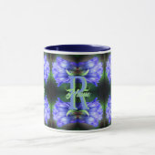 Aangepaste monogram initiaal naam Gentian bloem ku Mok (Midden)