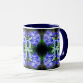 Aangepaste monogram initiaal naam Gentian bloem ku Mok (Voorkant rechts)