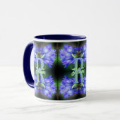 Aangepaste monogram initiaal naam Gentian bloem ku Mok (Voorkant links)
