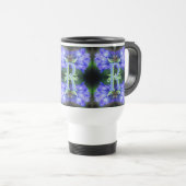 Aangepaste monogram initiaal naam Gentian bloem ku Reisbeker (Voorkant rechts)