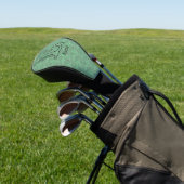 Aangepaste monogram initiaal naam groen bloemmotie golfheadcover (Insitu)