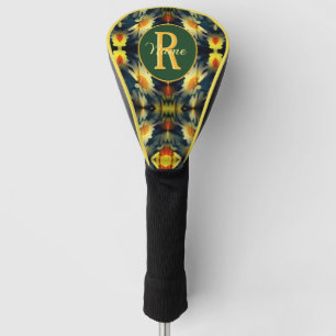 Aangepaste monogram initiaal naam madelief bloem k golfheadcover