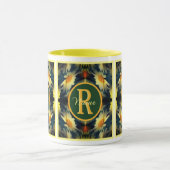 Aangepaste monogram initiaal naam madelief bloem k mok (Midden)