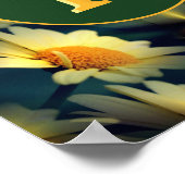 Aangepaste monogram initiaal naam madelief bloem k poster (Hoek)