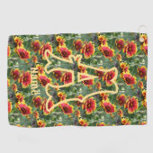 Aangepaste monogram initiaal naam madeliefjes bloe golfhanddoek (Horizontaal)