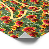 Aangepaste monogram initiaal naam madeliefjes bloe poster (Hoek)