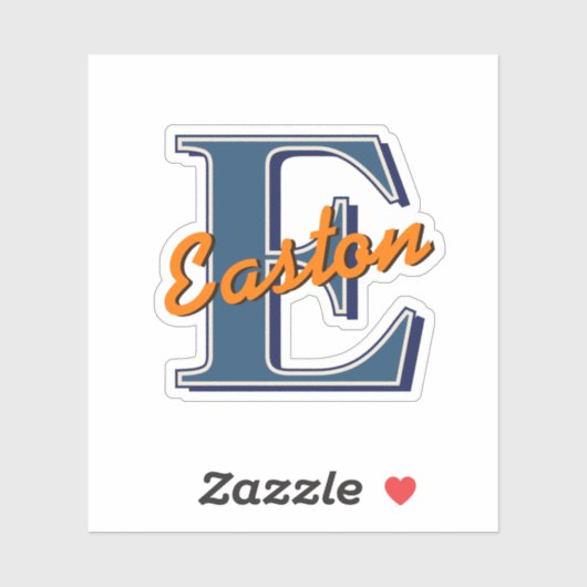 Aangepaste Monogram Initiaal Naam Navy Blauw & Sin Sticker (Vel)