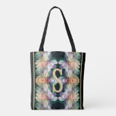 Aangepaste monogram initiaal naam Pioen Kunst Tote Bag (Achterkant)