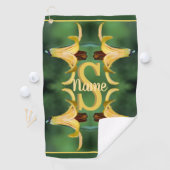 Aangepaste monogram initiaal naam wilde lelie kuns golfhanddoek (Insitu)