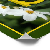 Aangepaste monogram initiaal naam Witte Madeliefje Poster (Hoek)