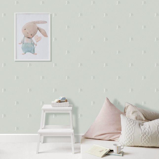 Aangepaste Monogram Initiaal Patroon Serene Groen  Behang (Creator heeft geüpload)