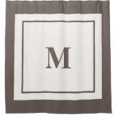 Aangepaste Monogram Initiaal Taupe Brown Douchegordijn (Voorkant)
