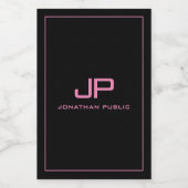 Aangepaste Monogram Initiaal Tekst Eenvoudige Sjab Wijn Etiket (Enkel label)