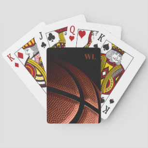 Aangepaste monogram Initialen   Basketball Classic Pokerkaarten