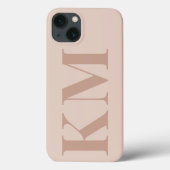 Aangepaste monogram initialen boho blush minimalis Case-Mate iPhone case (Achterkant)