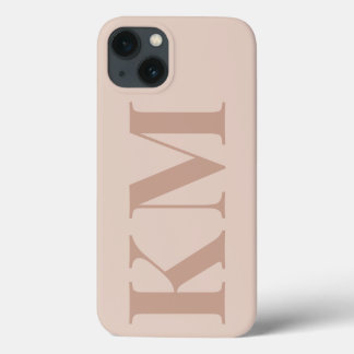 Aangepaste monogram initialen boho blush minimalis Case-Mate iPhone case