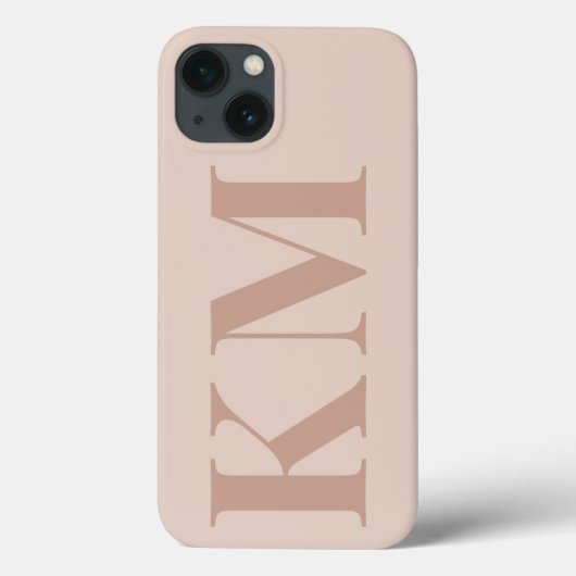 Aangepaste monogram initialen boho blush minimalis Case-Mate iPhone case (Achterkant)