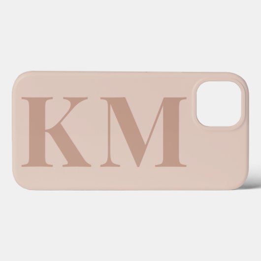 Aangepaste monogram initialen boho blush minimalis Case-Mate iPhone case (Achterkant (horizontaal))