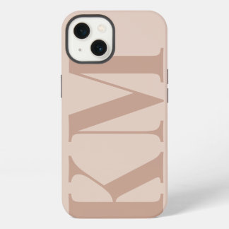 Aangepaste monogram initialen boho blush minimalis iPhone 13 hoesje