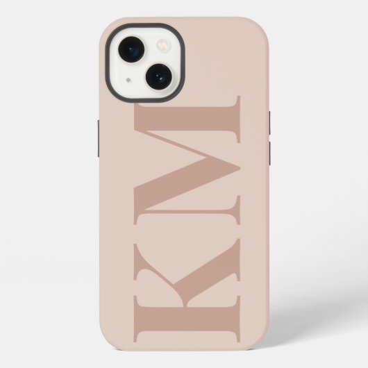 Aangepaste monogram initialen boho blush minimalis iPhone hoesje (Achterkant)