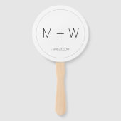 Aangepaste monogram initialen datum Foto bruiloft Handwaaier (Voorkant)