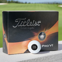 Aangepaste Monogram Initialen Eenvoudig Modern Zwa Golfballen