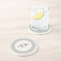 Aangepaste Monogram Initialen Grieks Meander Stijl